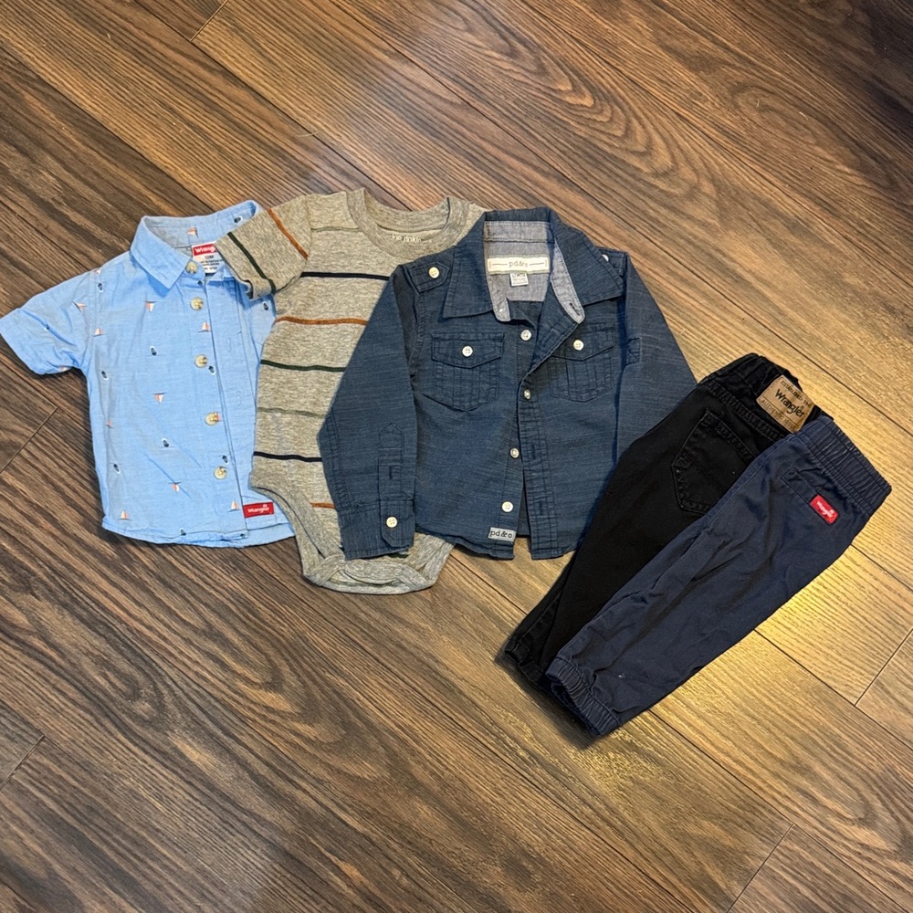 Wrangler Light Blue Kids' Shirt with Nautical Print